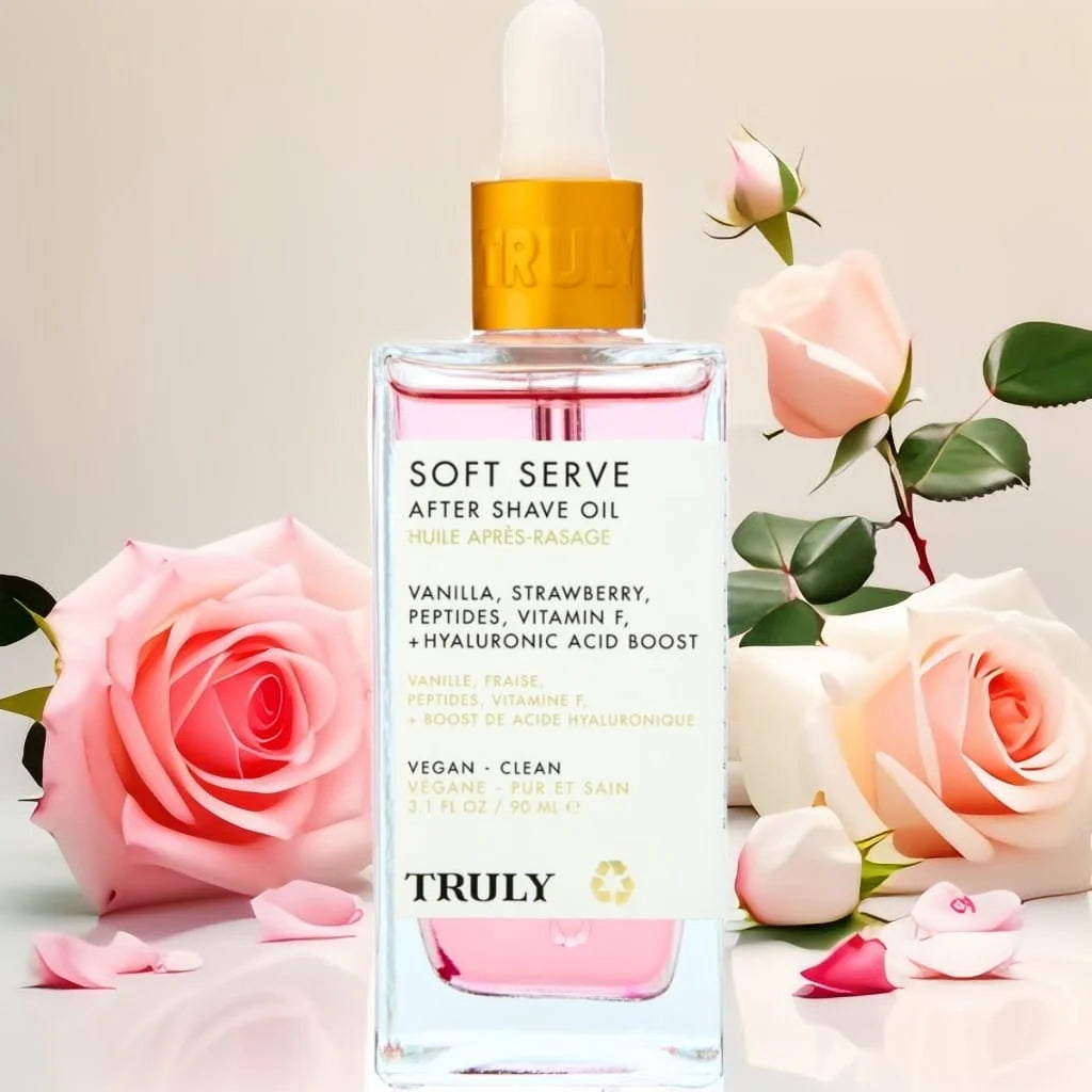TRULY ROSADO Y CAJA DE PROTECCION ACEITE INTIM0 ACLARANTE